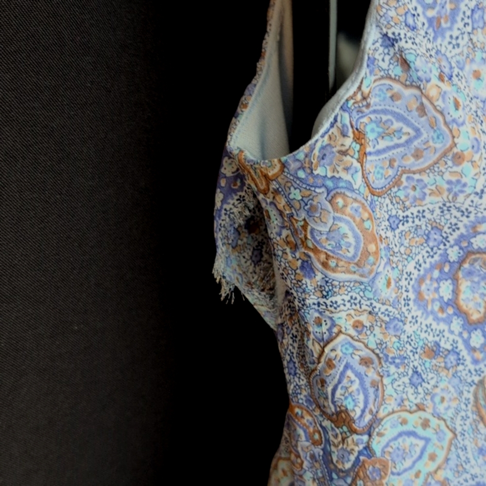 Blue and Brown Paisley Iz Byer Dress - Picture 4 of 7